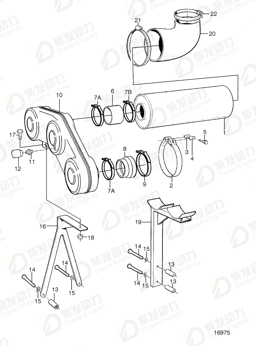 VOLVO Connecting pipe 3825972 Drawing